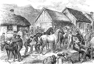 Icelandic Prints: The tourist in high latitudes: starting for the geysirs in Iceland, 1881. Creator: Unknown