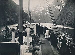 Snow Capped Gallery: Tourist Steamer in Trold Fjord, 1914. Creator: Unknown