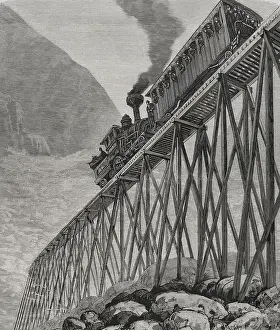 Passenger Prints: Tourist train descending through Mount Washington railway line