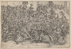 Single Combat Prints: Tournament, 1509. Artist: Cranach, Lucas, the Elder (1472-1553)