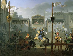 Arts Entertainment Prints: The Tournament, 1812. Artist: Pierre Henri Revoil
