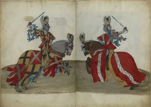 Single Combat Prints: The Tournament Book of Rene d Anjou, ca 1447. Artist: Anonymous