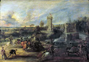 Pageboy Prints: Tournament in front of Castle Steen, 1635-1637. Artist: Peter Paul Rubens