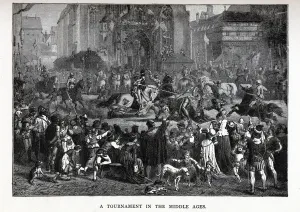 Single Combat Prints: A Tournament in the Middle Ages, 1882. Artist: Brend amour, Richard (1831-1915)