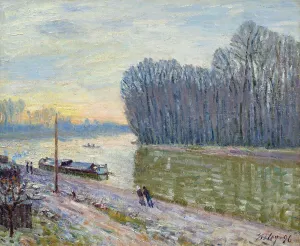 Small Town Prints: Tournant du Loing. Sunrise in November, 1896. Creator: Sisley, Alfred (1839-1899)
