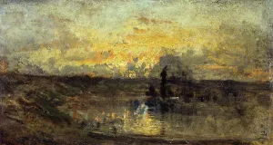 Tournant de rivière (au recto) ; trois études (au verso), between 1850 and 1860. Creator: Felix Francois Georges Philibert Ziem