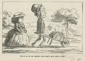 Tout n'est pas rose dans l'agriculture... 19th century. Creator: Honore Daumier