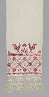 Chickens Gallery: Towel, Russia, 19th century. Creator: Unknown