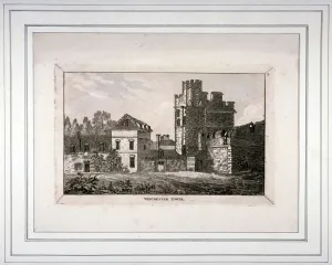 Winchester Palace Prints: The tower at the Bishop of Winchesters palace, Southwark, London, 1804