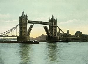 London Landmarks Collection: The Tower Bridge, c1900s. Creator: Eyre & Spottiswoode