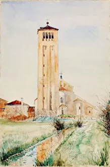 Channel Collection: The Tower, Cathedral of Torcello, 1898-1916. Creator: Cass Gilbert