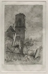 Otto H Bacher American Prints: Tower of the Chimes, 1878. Creator: Otto H. Bacher (American, 1856-1909)