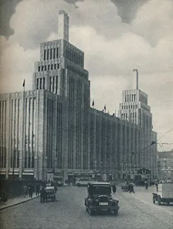 Our Wonderful World Prints: The Tower-Flanked Mass of the Karstadthaus Built in a Working-Class District, c1935