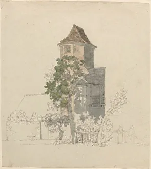 Tower of a Fortified House [recto], 1814/1815. Creator: Friedrich Salathe