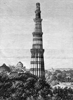 Images Dated 5th February 2008: The Tower of Kutar, Delhi, India, 1895