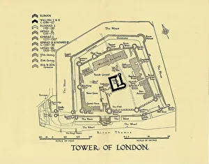 Ground Plan Prints: Tower of London, 1961. Creator: Unknown