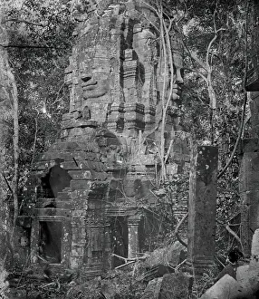 1866 Prints: A tower at Nakhon Thom [Angkor Thom], Cambodia, 1866. Creator: John Thomson