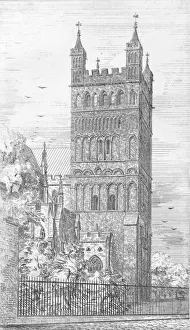 Tower of North Transept. Exeter Cathedral, 1847. Creator: George Truefitt
