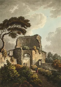 Aquatinthand Coloured Aquatint On Paper Gallery: Tower of Pignattara, plate twenty-two from the Ruins of Rome, published February 20, 1798