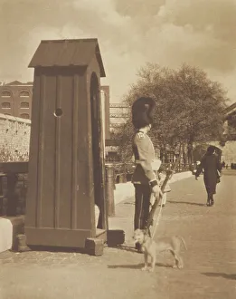Photograph Album Prints: A tower sentry. From the album: Photograph album - London, 1920s. Creator: Harry Moult