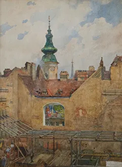 Watercolor On Paper Prints: Tower of St. Anna, 1914. Creator: Hugo Charlemont