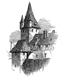 Nurnberg Germany Prints: Tower on the walls, 1864. Creator: Unknown