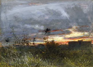Mumbai Prints: The Towers of Silence, Bombay, 1909. Artist: Albert Goodwin