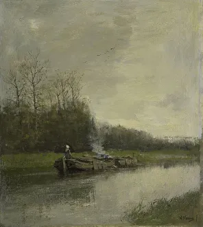 Anthonij Rudolf Mauve Prints: Towing boat, c.1860-c.1888. Creator: Anton Mauve