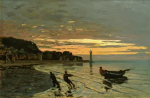 Silence Prints: Towing a Boat, Honfleur, 1864. Creator: Monet, Claude (1840-1926)
