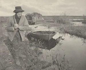 Fens Prints: Towing the Reed, 1886. Creators: Dr Peter Henry Emerson, Thomas Frederick Goodall