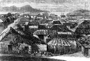 Dominican Republic Collection: Town and bay of Puerto Plata, Santo Domingo, 1873