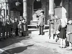 Town Hall Prints: Town crier, Hungerford, Berkshire, c1955. Creator: Arthur Charles Kirby Ware
