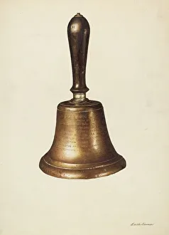 Towner Edith Prints: Town Crier's Bell, c. 1937. Creator: Edith Towner