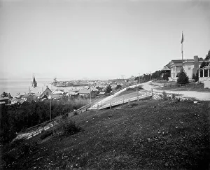 Mackinaw Michigan United States Prints: Town from the east end, Mackinac Island, The, between 1880 and 1899. Creator: Unknown
