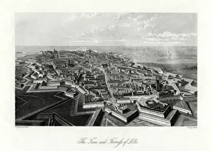 The town and fortress of Lille, France, 1875. Artist: J Lacy