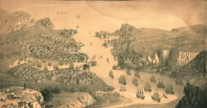 Sevastopol Prints: The town, forts and harbours of Sebastopol, 1854. Artist: Edmund Walker