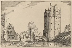 Nicolas Joannis Visscher Ii Prints: Town Gate, published 1612. Creator: Claes Jansz Visscher