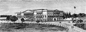 Mumbai Maharashtra India Prints: Town Hall, Bombay; Bombay and the Malabar Coast, 1875. Creator: C. B. Low
