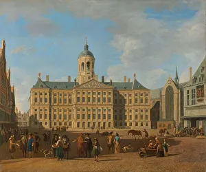 Tradeswoman Prints: The Town Hall on Dam Square, Amsterdam, 1693. Creator: Gerrit Berckheyde