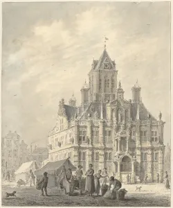 Johannes Jelgerhuis Rienksz Prints: The town hall of Delft, 1780-1836. Creator: Johannes Jelgerhuis