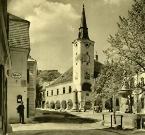 Clock Tower Gallery: Town hall, Gumpoldskirchen, Modling, Lower Austria, c1935. Creator: Unknown