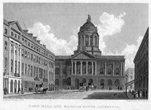 Town Hall Gallery: Town Hall and Mansion House, Liverpool, 19th century.Artist: William Westall