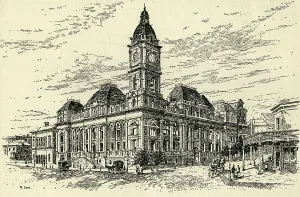 Office Building Prints: Town Hall, Melbourne, c1900. Creator: Unknown