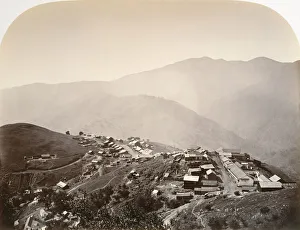Watkins Carleton Emmons Prints: The Town on the Hill, New Almaden, 1863. Creator: Carleton Emmons Watkins