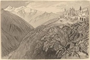 A Town on a Hilltop (Sanctuary of Lampedusa), 1884 / 1885. Creator: Edward Lear