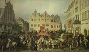 Allegiance Prints: Town of Riga Swearing Allegiance to Russia in 1710, 1868. Creator: Alexander von Kotzebue