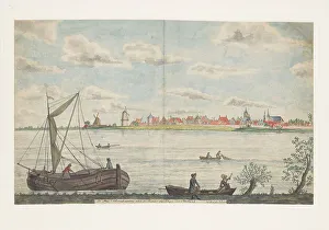 Brandes Jan Prints: The town of Schoonhoven on the River Rhine in Holland, 1787. Creator: Jan Brandes