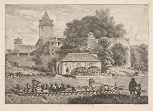Johann Christian Erhard Prints: The Town Wall of Regensberg, 1817. Creator: Johann Christian Erhard