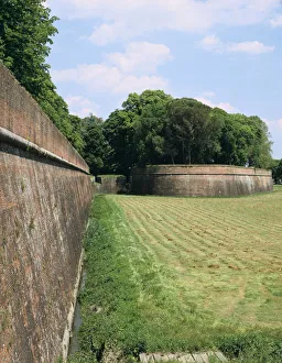 Lucca Prints: Town walls, Lucca, Tuscany, Italy