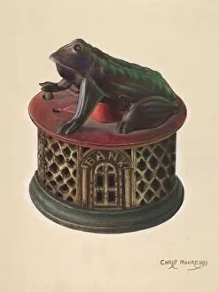 Makrenos Chris Gallery: Toy Bank: Frog, c. 1938. Creator: Chris Makrenos